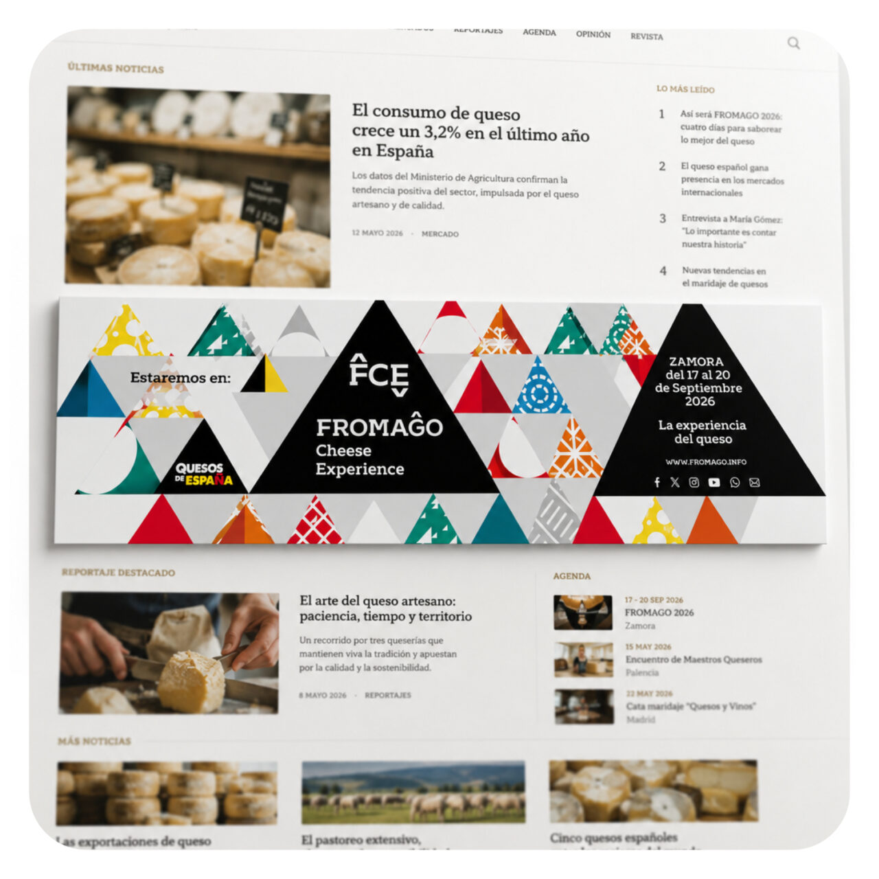 Horizontal Web Banner: We'll Be at FROMAGO 1200 x 628 pixels
