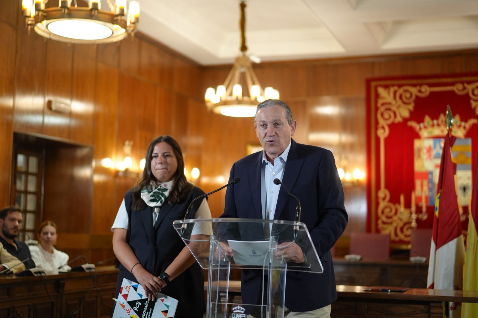 Javier Faúndez y Sara Fregeneda durante la rueda de prensa de balance de FROMAGO 2026 en la Diputación de Zamora