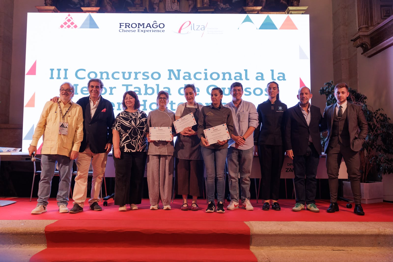 Los finalistas del III Concurso Nacional a la Mejor Tabla de Quesos en Hostelería, en el Palacio de la Encarnación durante FROMAGO 2026