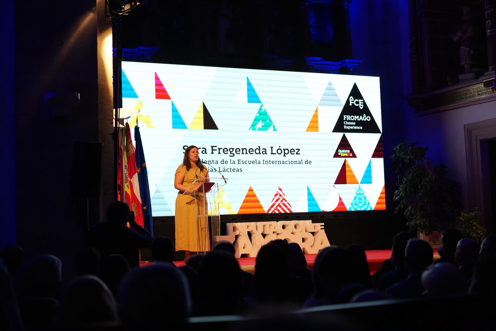 Sara Fregeneda, presidenta de EILZA y directora de FROMAGO, durante su intervención en la inauguración de FROMAGO 2026